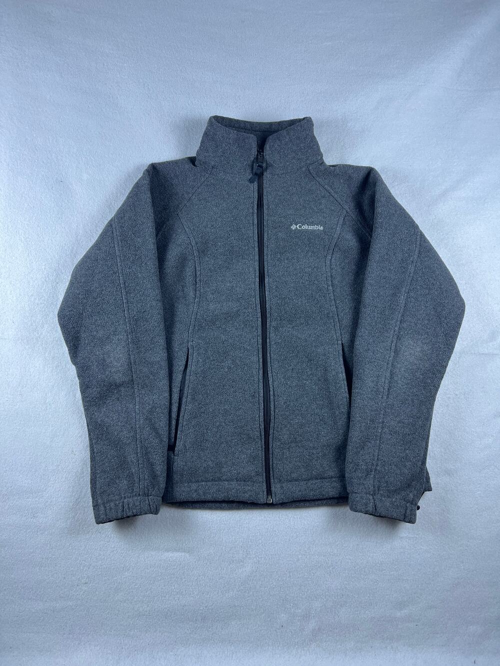 Columbia Gray Fleece Full Zip Jacket Mens Medium Longsleeve Outdoors Winter